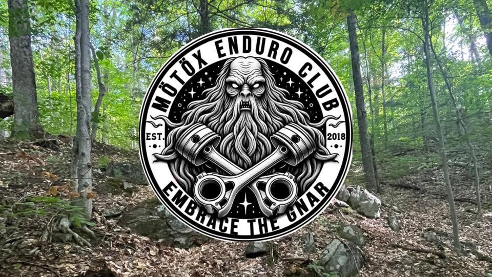 MÖTÖX Enduro Club Embrace the Gnar sasquatch and crossed pistons artwork