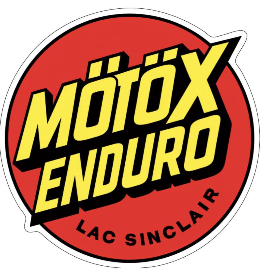 Red, yellow and black MÖTÖX Enduro Lac Sinclair round sticker